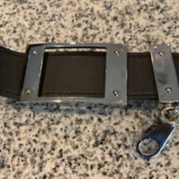 Authentic Hermes black and white Belt w/ keychain main image 12